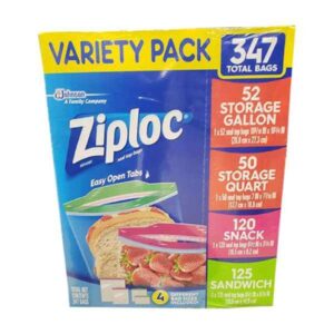 Ziploc Freezer Various Sizes Storage Bags - Pack of 347 Bags