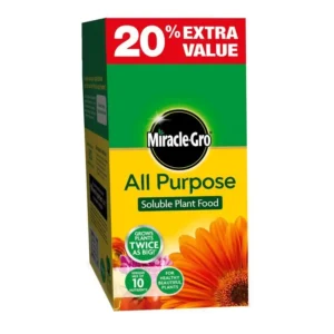 MIRACLE GRO ALL PURPOSE SOLUBLE PLANT FOOD 1KG + 20% EXTRA FREE