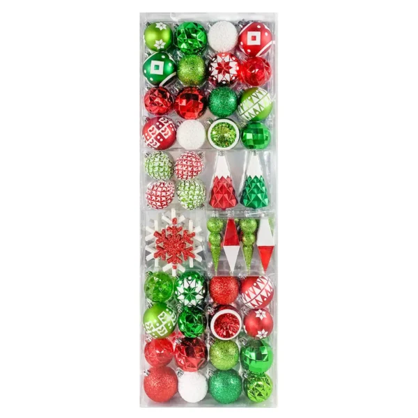 52 PIECE SHATTER RESISTANT CHRISTMAS ORNAMENT SET - IN 2 COLOURS - Image 4