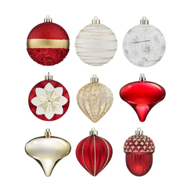 78 PIECE SHATTER RESISTANT CHRISTMAS ORNAMENT SET IN 2 COLOURS - Image 4