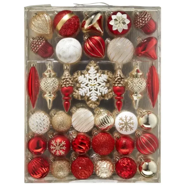 78 Piece Shatter Resistant Christmas Ornament Set