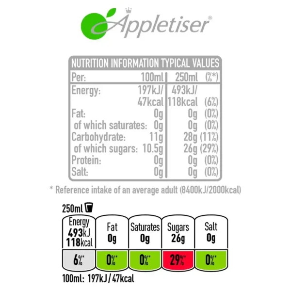 APPLETISER 100% SPARKLING APPLE JUICE CANS 24 X 250ML PACK - Image 4