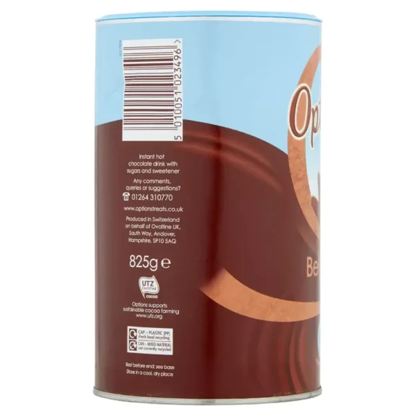 OPTIONS BELGIAN INSTANT CHOCOLATE DRINK 6 X 825G