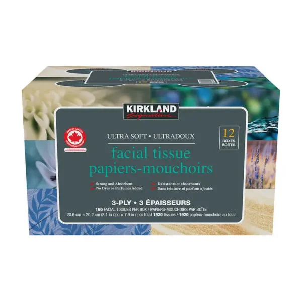 Kirkland Signature Ultra Soft Facial Tissues, 12-pack (1)